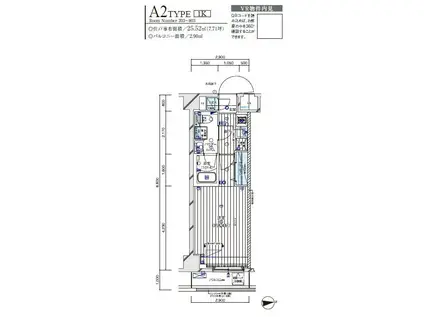 メインステージ入谷Ⅴ(1K/4階)の間取り写真