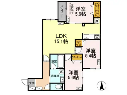 MOCRAFT中葛西(3LDK/1階)の間取り写真