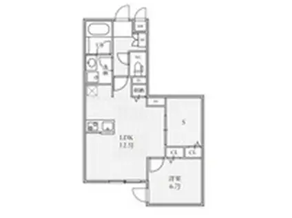 THE PALMS大島(1SLDK/1階)の間取り写真