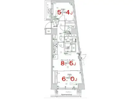 K-COURT押上(2DK/4階)の間取り写真