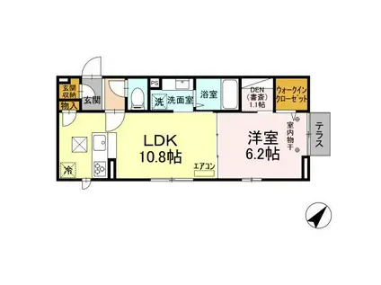 クレマチス(1LDK/1階)の間取り写真