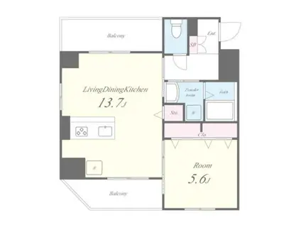 TS RESIDENCE 東陽町(1LDK/2階)の間取り写真