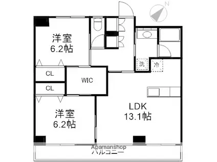 ライヴス行徳(2LDK/2階)の間取り写真