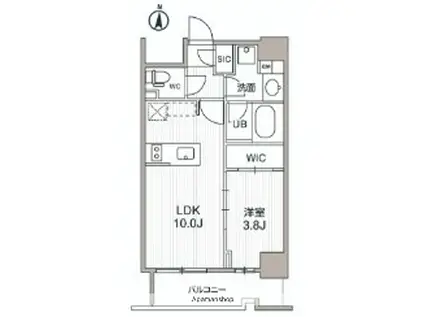 シーズンフラッツ両国サウス(1LDK/2階)の間取り写真