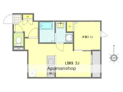 MONOLITH錦糸町(1LDK/3階)の間取り写真