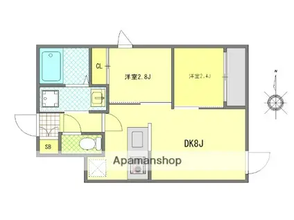 MONOLITH錦糸町(2DK/3階)の間取り写真