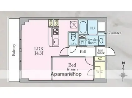 LADDER HIGH(1LDK/3階)の間取り写真