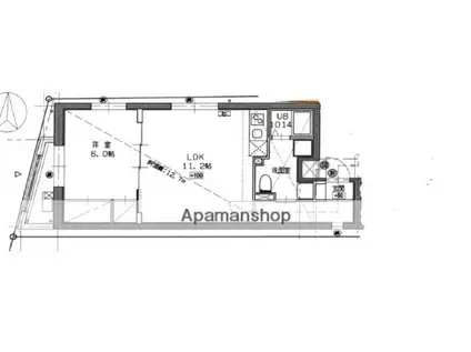 TOYO3CYOMEKEIKAAKU(1LDK/3階)の間取り写真