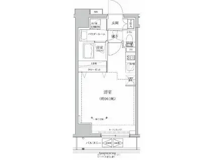 RELUXIA本所吾妻橋Ⅲ(ワンルーム/2階)の間取り写真