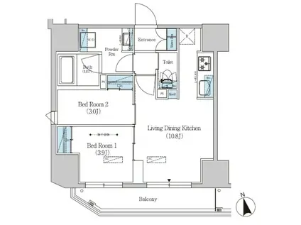 アーバネックス上野(2LDK/8階)の間取り写真