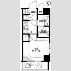 プレール・ドゥーク銀座イーストⅡ(1K/10階)の間取り写真