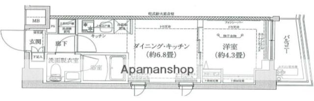 アイルプレミアム木場(1K/7階)の間取り写真
