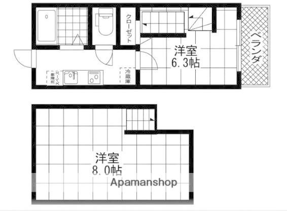 シャトレ天沼(2K/2階)の間取り写真
