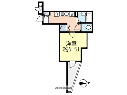 グランヴァン西落合(1K/1階)の間取り写真