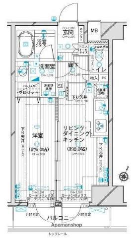 デュオスカーラ西新宿2(1LDK/5階)の間取り写真