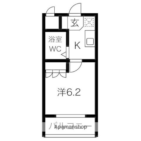 メゾンドール永塚(1K/1階)の間取り写真