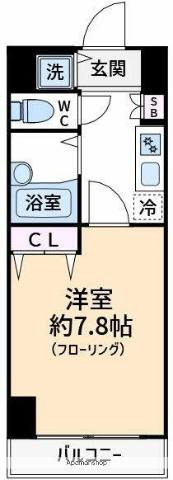 トーシンフェニックス江戸川橋(1K/4階)の間取り写真