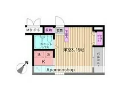 ビイルーム新宿(1K/5階)の間取り写真