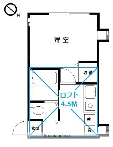 シャトー穂高(1K/1階)の間取り写真