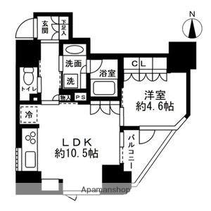 プレミスト新宿都庁前(1LDK/7階)の間取り写真