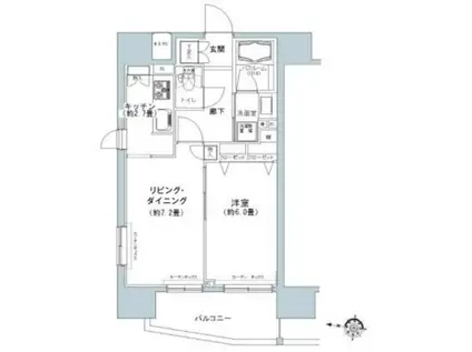パークキューブ板橋本町(1DK/14階)の間取り写真