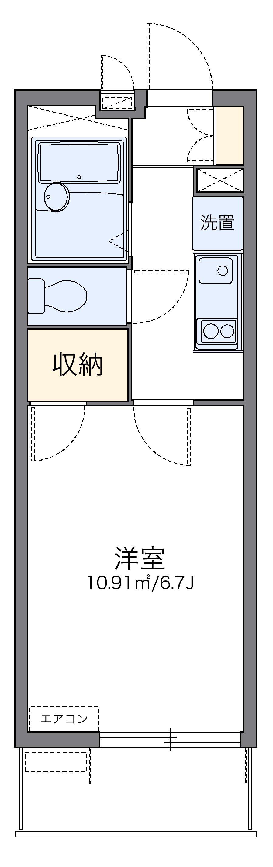 レオパレスソレアードⅡ(1K/2階)の間取り写真