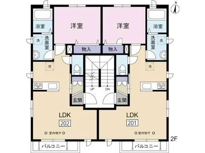 K RESIDENCE(1LDK/2階)の間取り写真