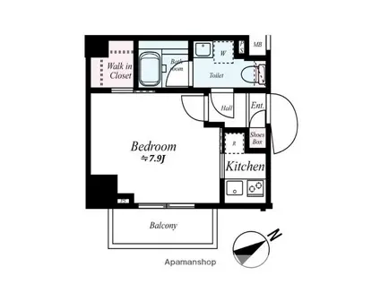 AXAS池袋レジデンス(1K/2階)の間取り写真