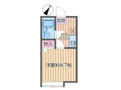 パルウッド目白(1K/2階)の間取り写真