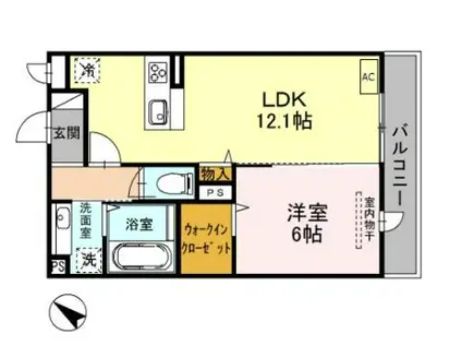 CRESCENTE経堂 壱番館(1LDK/1階)の間取り写真