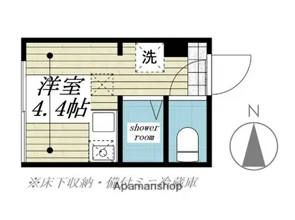 グラード氷川台 Ⅱ(ワンルーム/1階)の間取り写真