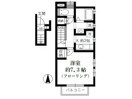 プラーヌ石神井公園(1K/2階)の間取り写真