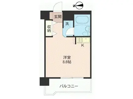 シャルマン中野坂上(ワンルーム/4階)の間取り写真