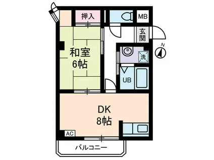 マインドホームズ(1DK/1階)の間取り写真