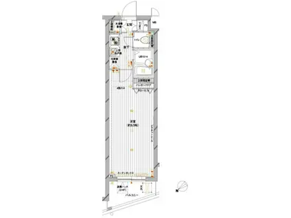 メインステージ赤塚(1K/3階)の間取り写真