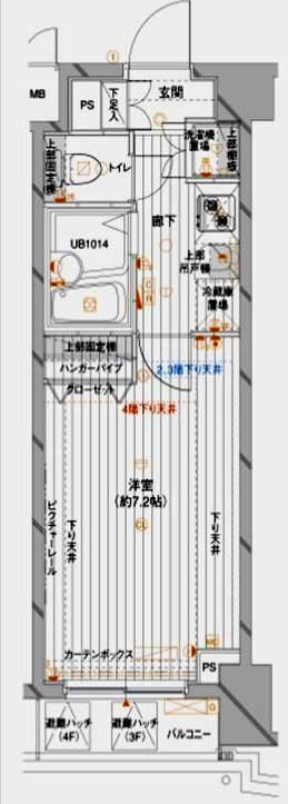 メインステージ赤塚(1K/3階)の間取り写真