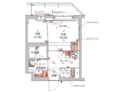 ハーモニーレジデンス神楽坂ヒルズTHIRD(2K/3階)の間取り写真