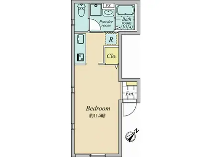 スペリオール渋谷本町(ワンルーム/2階)の間取り写真