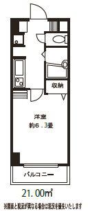 ドミール目白(1K/5階)の間取り写真