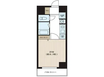 ドミール池袋立教通(1K/6階)の間取り写真