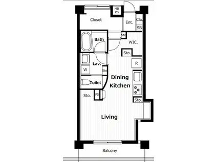 若松町サマリヤマンション(ワンルーム/3階)の間取り写真