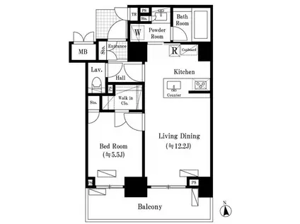 オアーゼ新宿西落合レジデンス(1LDK/3階)の間取り写真