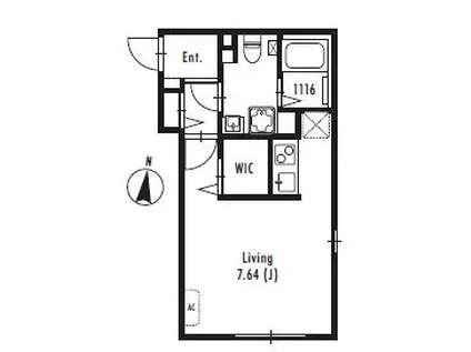 プライマル中野新橋(ワンルーム/2階)の間取り写真