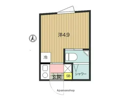 アスパイア新宿(1K/3階)の間取り写真