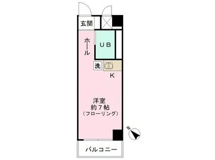 エクセル駒沢(ワンルーム/2階)の間取り写真