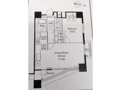 ファーストリアルタワー新宿(1LDK/28階)の間取り写真