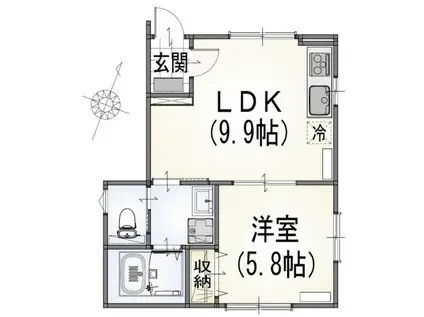 ジュネス志村(1LDK/1階)の間取り写真
