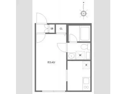 ルーデンス本蓮沼Ⅱ(1K/3階)の間取り写真