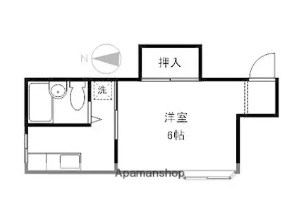 奥澤アパート(1K/2階)の間取り写真