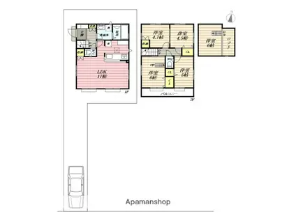 西武池袋・豊島線 大泉学園駅 バス乗車時間:7分 大泉第一小学校バス停で下車 徒歩10分 2階建 築2年(4LDK)の間取り写真